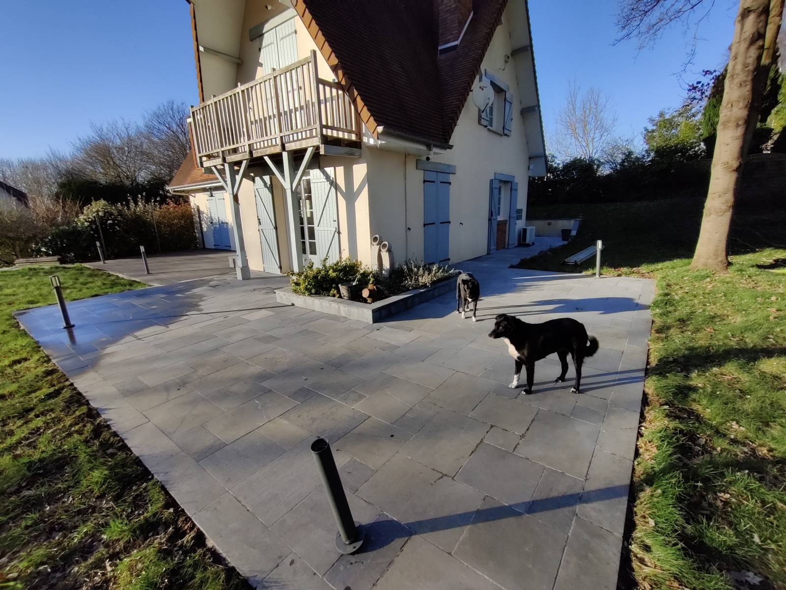 Nettoyage d'une terrasse verdie à Saint Romain de Colbosc